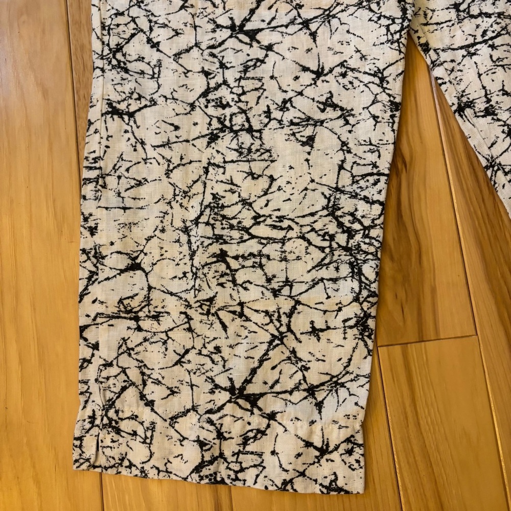 Bryn Walker Linen White Black Patterned Pull On L… - image 3